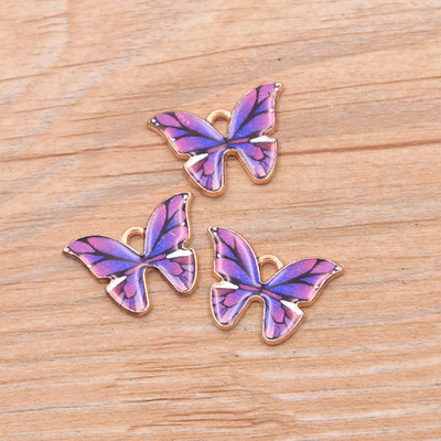 10 bucăți 4 stiluri 8 culori din aliaj de metal picătură ulei colorat fluture farmece pandantiv animal pentru bricolaj brățară colier bijuterii