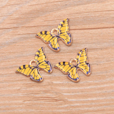 10 bucăți 4 stiluri 8 culori din aliaj de metal picătură ulei colorat fluture farmece pandantiv animal pentru bricolaj brățară colier bijuterii