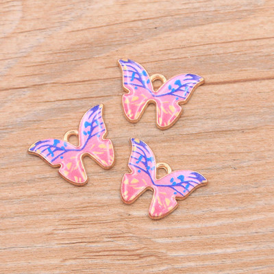 10 bucăți 4 stiluri 8 culori din aliaj de metal picătură ulei colorat fluture farmece pandantiv animal pentru bricolaj brățară colier bijuterii