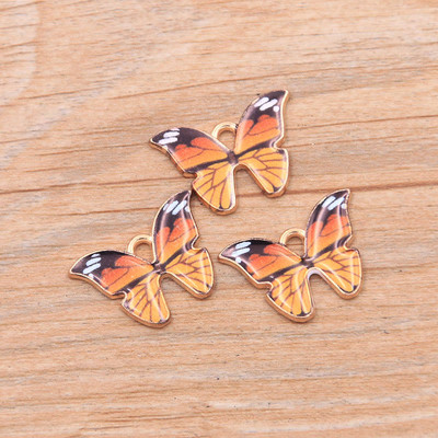 10 bucăți 4 stiluri 8 culori din aliaj de metal picătură ulei colorat fluture farmece pandantiv animal pentru bricolaj brățară colier bijuterii