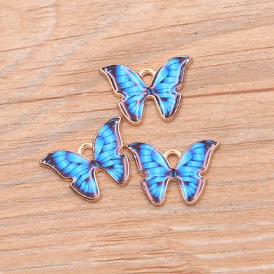 10 bucăți 4 stiluri 8 culori din aliaj de metal picătură ulei colorat fluture farmece pandantiv animal pentru bricolaj brățară colier bijuterii