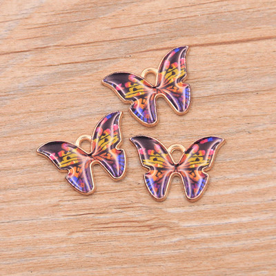 10 bucăți 4 stiluri 8 culori din aliaj de metal picătură ulei colorat fluture farmece pandantiv animal pentru bricolaj brățară colier bijuterii