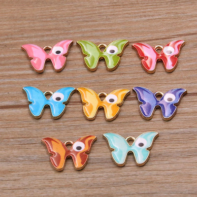 10 bucăți 4 stiluri 8 culori din aliaj de metal picătură ulei colorat fluture farmece pandantiv animal pentru bricolaj brățară colier bijuterii