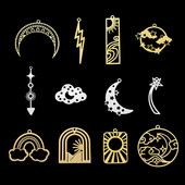 5 buc/lot 316 din oțel inoxidabil Star Moon Cloud Charms Pandantiv pentru coliere Brelocuri de soare cu ridicata pentru fabricarea de bijuterii DIY