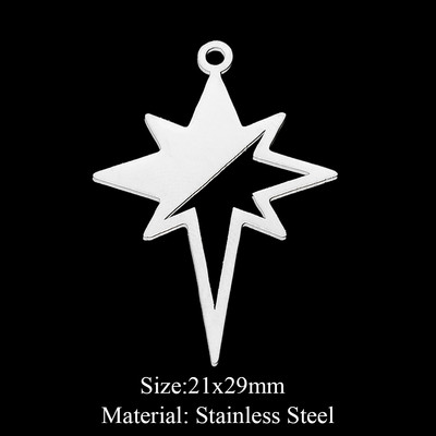 5 buc/lot 316 din oțel inoxidabil Star Moon Cloud Charms Pandantiv pentru coliere Brelocuri de soare cu ridicata pentru fabricarea de bijuterii DIY