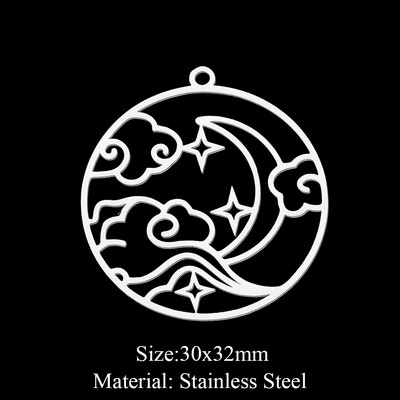5 buc/lot 316 din oțel inoxidabil Star Moon Cloud Charms Pandantiv pentru coliere Brelocuri de soare cu ridicata pentru fabricarea de bijuterii DIY