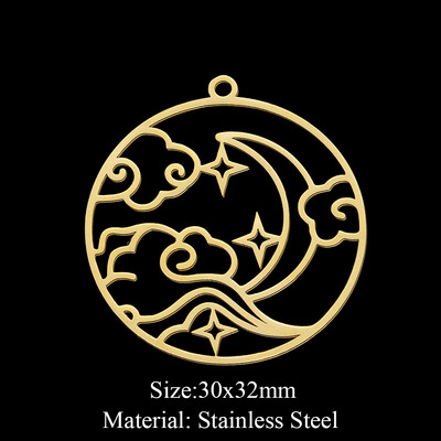 5 buc/lot 316 din oțel inoxidabil Star Moon Cloud Charms Pandantiv pentru coliere Brelocuri de soare cu ridicata pentru fabricarea de bijuterii DIY