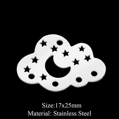 5 buc/lot 316 din oțel inoxidabil Star Moon Cloud Charms Pandantiv pentru coliere Brelocuri de soare cu ridicata pentru fabricarea de bijuterii DIY