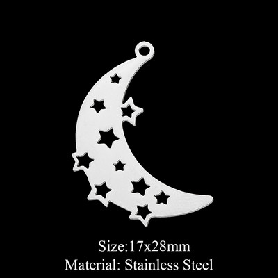 5 buc/lot 316 din oțel inoxidabil Star Moon Cloud Charms Pandantiv pentru coliere Brelocuri de soare cu ridicata pentru fabricarea de bijuterii DIY