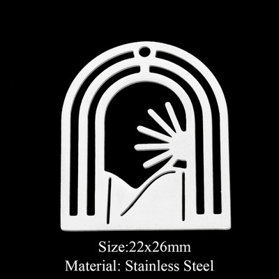 5 buc/lot 316 din oțel inoxidabil Star Moon Cloud Charms Pandantiv pentru coliere Brelocuri de soare cu ridicata pentru fabricarea de bijuterii DIY