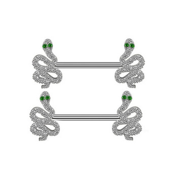 Leosoxs 1 Pair Spot Piercing Στολίδι από ανοξείδωτο ατσάλι Serpentine με επικάλυψη θηλής Δαχτυλίδι θηλής Nail Direct