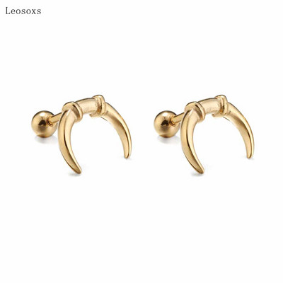 Leosoxs 2 bucăți Trend Personality Cercei în formă de lună din oțel inoxidabil Bijuterii pentru piercing pentru corp uman