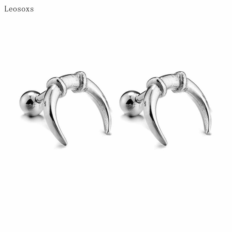 Leosoxs 2 bucăți Trend Personality Cercei în formă de lună din oțel inoxidabil Bijuterii pentru piercing pentru corp uman
