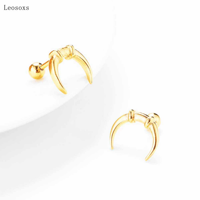 Leosoxs 2 bucăți Trend Personality Cercei în formă de lună din oțel inoxidabil Bijuterii pentru piercing pentru corp uman