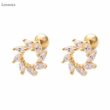 Leosoxs 2 τμχ Hot Selling Κοσμήματα Sweet Sunflower Straight Rod Ear Bone Piercing