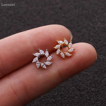 Leosoxs 2 τμχ Hot Selling Κοσμήματα Sweet Sunflower Straight Rod Ear Bone Piercing