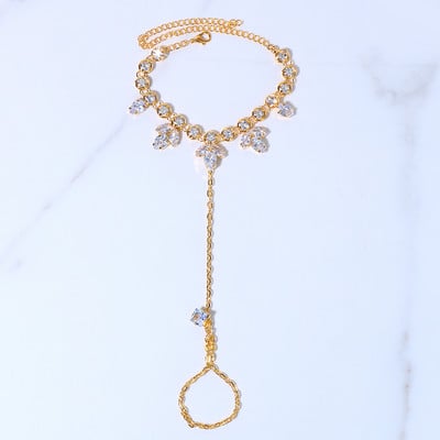 Stonefans Fashion Zircon Pandantiv Toe gleznă Brățări Bijuterii de plajă Nou stras flori Lanț de picioare Sandale gleznă pentru femei