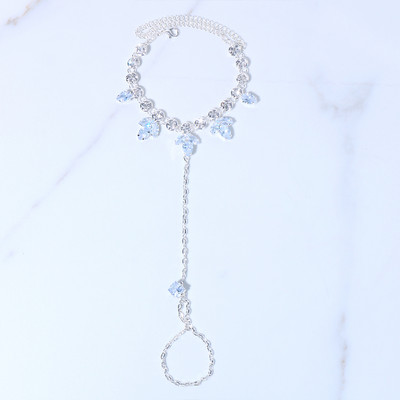 Stonefans Fashion Zircon Pandantiv Toe gleznă Brățări Bijuterii de plajă Nou stras flori Lanț de picioare Sandale gleznă pentru femei