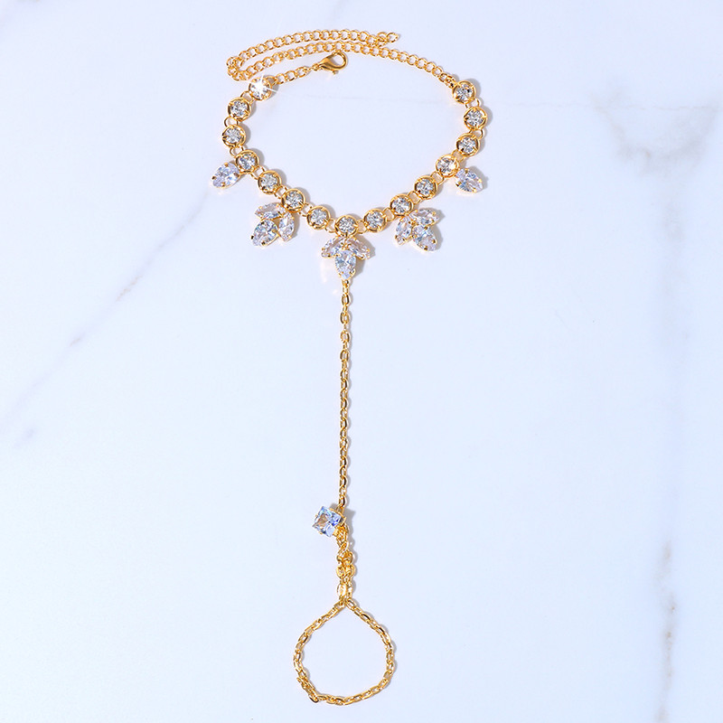 Stonefans Fashion Zircon Pandantiv Toe gleznă Brățări Bijuterii de plajă Nou stras flori Lanț de picioare Sandale gleznă pentru femei