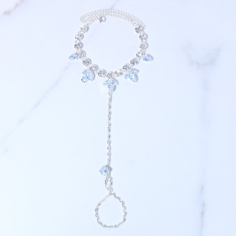 Stonefans Fashion Zircon Pandantiv Toe gleznă Brățări Bijuterii de plajă Nou stras flori Lanț de picioare Sandale gleznă pentru femei