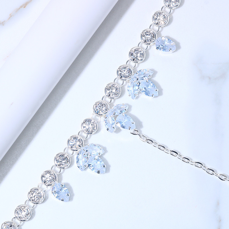 Stonefans Fashion Zircon Pandantiv Toe gleznă Brățări Bijuterii de plajă Nou stras flori Lanț de picioare Sandale gleznă pentru femei