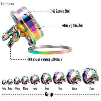 Leosoxs 2 бр. Експлозивен стил Longan Claw Bird Глава и разширяване на ухото 6 mm-25 mm бижута за пиърсинг