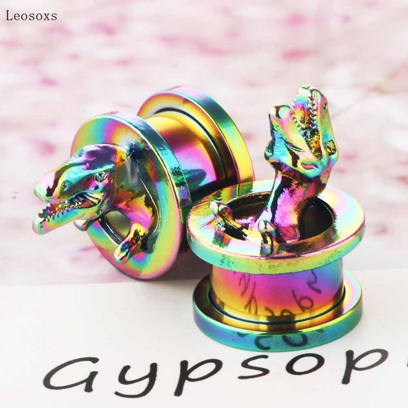 Leosoxs 2 bucăți stil exploziv Longan gheare cap de pasăre și expansiune ureche 6 mm-25 mm piercing bijuterii