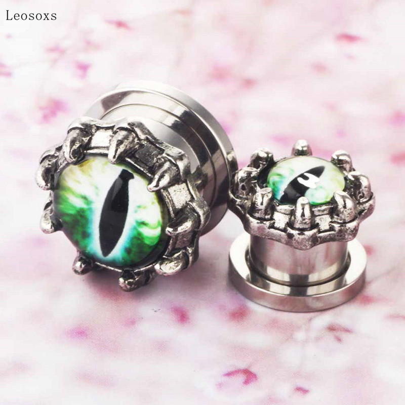 Leosoxs 2 bucăți stil exploziv Longan gheare cap de pasăre și expansiune ureche 6 mm-25 mm piercing bijuterii