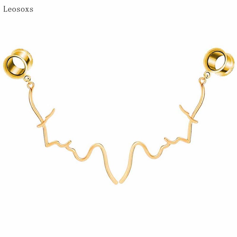 Leosoxs 2 buc Versiune coreeană de urechi abstracte simple și personalizate 6 mm-25 mm bijuterii piercing rafinate