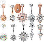 Leosoxs 4 buc. Produs nou pentru petrecere a timpului liber Set combinat din oțel inoxidabil Bijuterii pentru piercing pentru buric