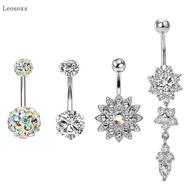 Leosoxs 4 buc. Produs nou pentru petrecere a timpului liber Set combinat din oțel inoxidabil Bijuterii pentru piercing pentru buric