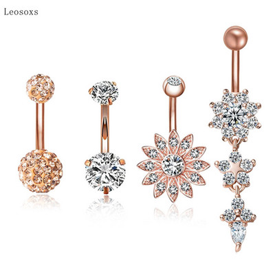 Leosoxs 4 buc. Produs nou pentru petrecere a timpului liber Set combinat din oțel inoxidabil Bijuterii pentru piercing pentru buric