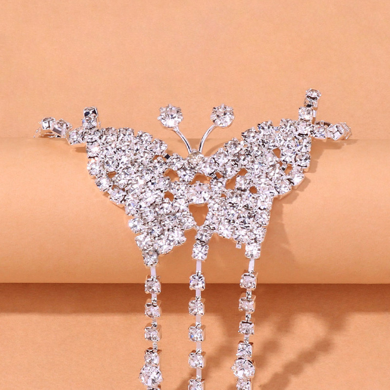 Stonefans Fashion Strass Lanț Big Butterlfy gleznă pentru femei plajă deget gleznă deget de la picioare bijuterii picior brățară cadou