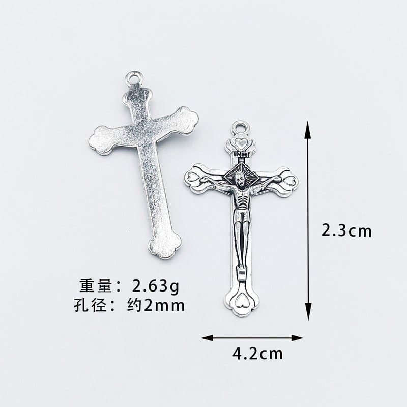 JINDINSP 10db Antik ezüst színű bevonatú vallási kereszt medálok keresztbűvész ékszer nyaklánc és fülbevaló készítéséhez