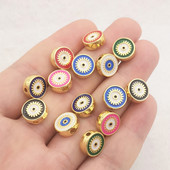 10db Boho Style Aranyos Eye Charms Gyöngyök ékszerhez Nyaklánc Karkötő Zománc készítés Kék szem fém tervezői barkács kiegészítők