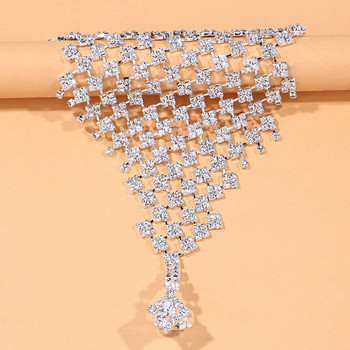 Stonefans Fashion Full Rhinestone Anklet Toe Ring Гривна за жени Bohemian Beach Crystal Finger Anklet Barefoot Foot Jewelry