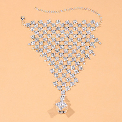 Stonefans Fashion teljes strassz bokalánc lábujj gyűrűs karkötő nőknek Bohemian Beach Crystal Finger bokalánc mezítlábas ékszerek