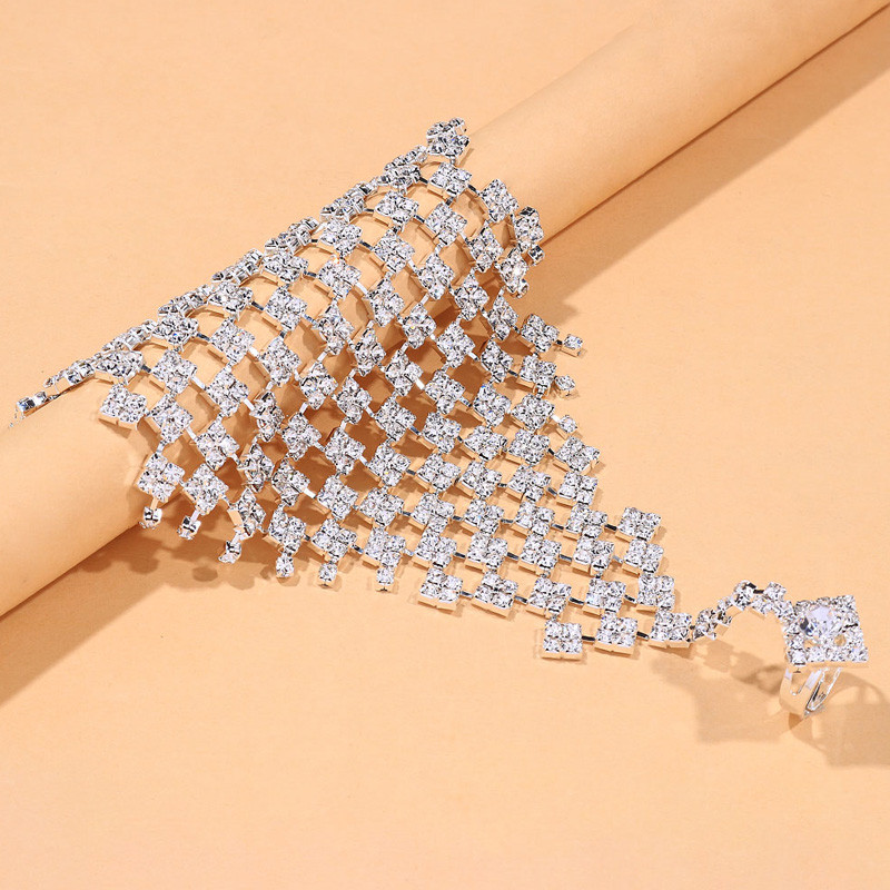 Stonefans Fashion teljes strassz bokalánc lábujj gyűrűs karkötő nőknek Bohemian Beach Crystal Finger bokalánc mezítlábas ékszerek