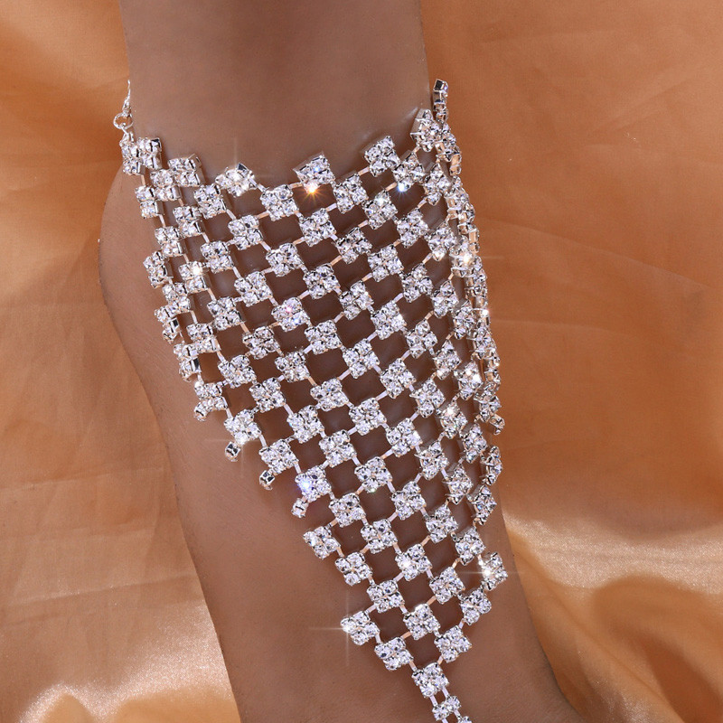 Stonefans Fashion teljes strassz bokalánc lábujj gyűrűs karkötő nőknek Bohemian Beach Crystal Finger bokalánc mezítlábas ékszerek