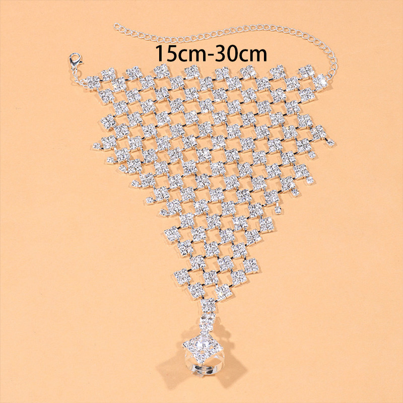 Stonefans Fashion teljes strassz bokalánc lábujj gyűrűs karkötő nőknek Bohemian Beach Crystal Finger bokalánc mezítlábas ékszerek