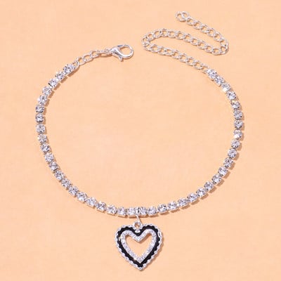 Stonefans Summer Women Hollow Strass Inimă gleznă En-gros Moda Beach Star Pandantiv gleznă Brățară Tenis Lanț Bijuterii