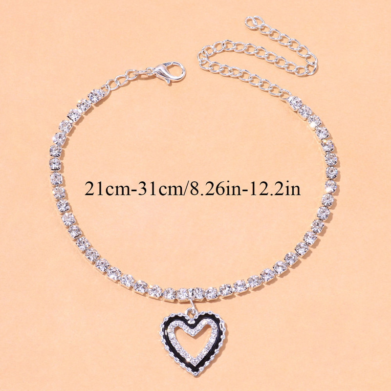 Stonefans Summer Women Hollow Strass Inimă gleznă En-gros Moda Beach Star Pandantiv gleznă Brățară Tenis Lanț Bijuterii