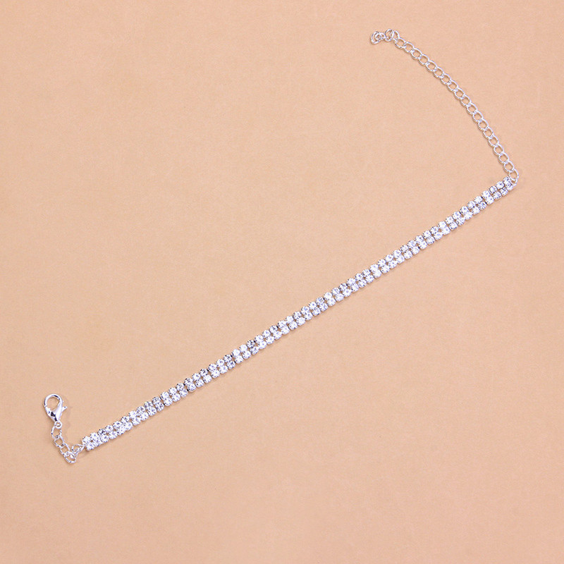 Stonefans Fashion gleznă cu stras dublu bijuterii picior cu stras pentru femei Sunmmer Beach Desculț gleznă gleznă brățări bijuterii