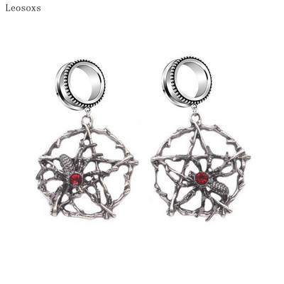 Leosoxs 2 buc. Cercei cu păianjen pentagramă cu model de frunze vintage europene și americane, bijuterii piercing