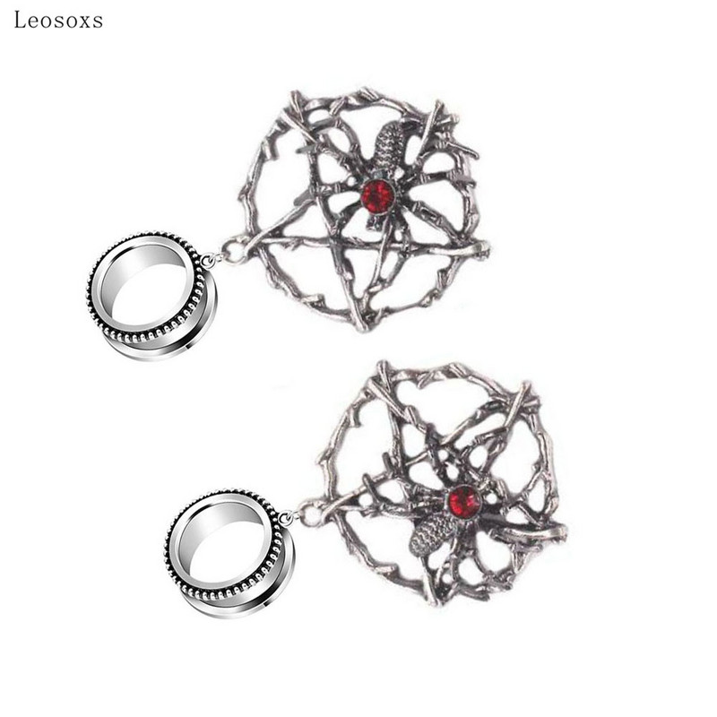 Leosoxs 2 buc. Cercei cu păianjen pentagramă cu model de frunze vintage europene și americane, bijuterii piercing