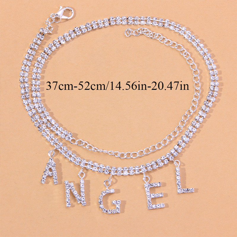 Stonefans, lanț de înger boem, literă, gleznă cu stras pentru femei, vară, plajă, cristal, gleznă cu mai multe straturi, bijuterii pentru picioare