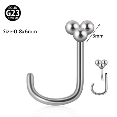 Leosoxs 1 buc. G23 titan Pin inele pentru nas floare de opal zircon inel pentru nas tija curbata in forma de S Piercing pentru nas fulger in forma de inima