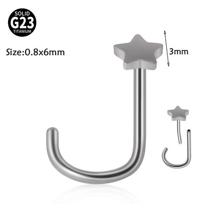 Leosoxs 1 buc. G23 titan Pin inele pentru nas floare de opal zircon inel pentru nas tija curbata in forma de S Piercing pentru nas fulger in forma de inima