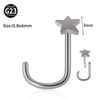 Leosoxs 1 buc. G23 titan Pin inele pentru nas floare de opal zircon inel pentru nas tija curbata in forma de S Piercing pentru nas fulger in forma de inima