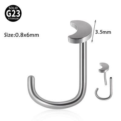 Leosoxs 1 buc. G23 titan Pin inele pentru nas floare de opal zircon inel pentru nas tija curbata in forma de S Piercing pentru nas fulger in forma de inima